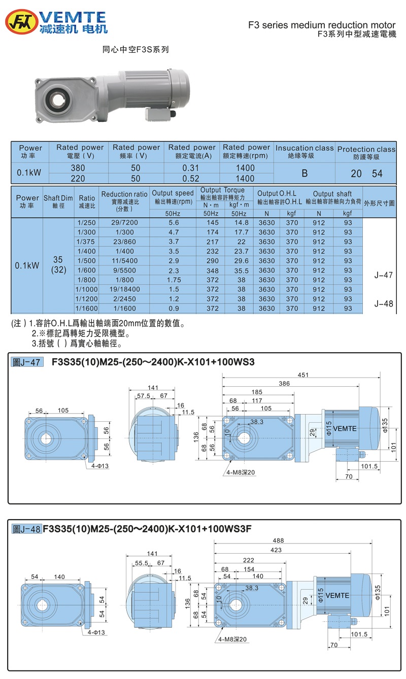 标准型大速比带电机0.1KW-空心轴