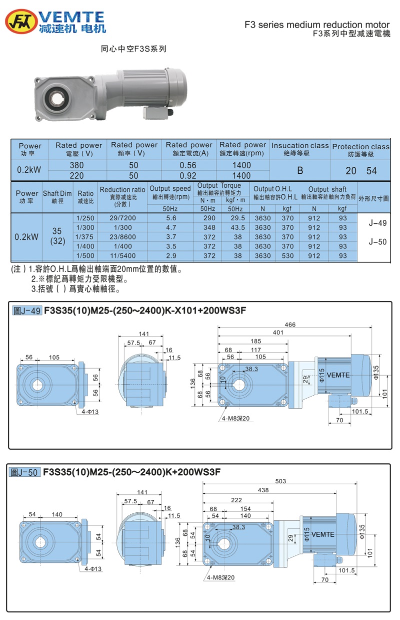 标准型大速比带电机0.2KW-空心轴