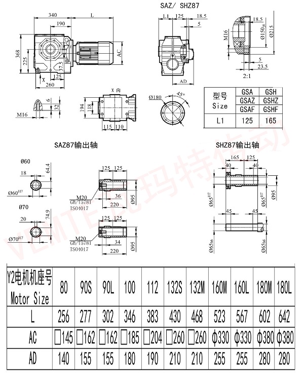 SAZ SHZ87减速机图纸