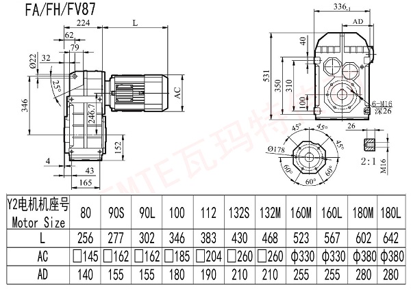 FA FH FV87减速机图纸